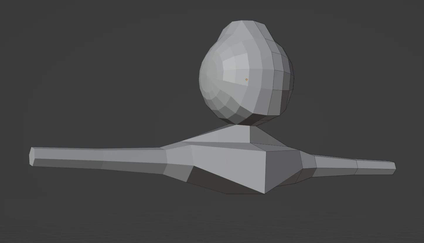 The head attached to a set of shoulders and arms in t-pose