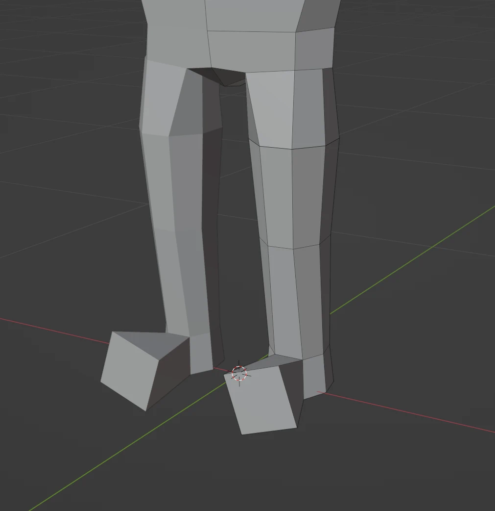 A close-up of rectangular feet