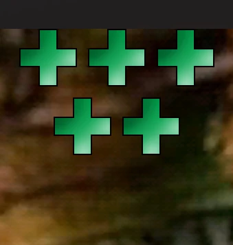 Five health points in the shape of plusses