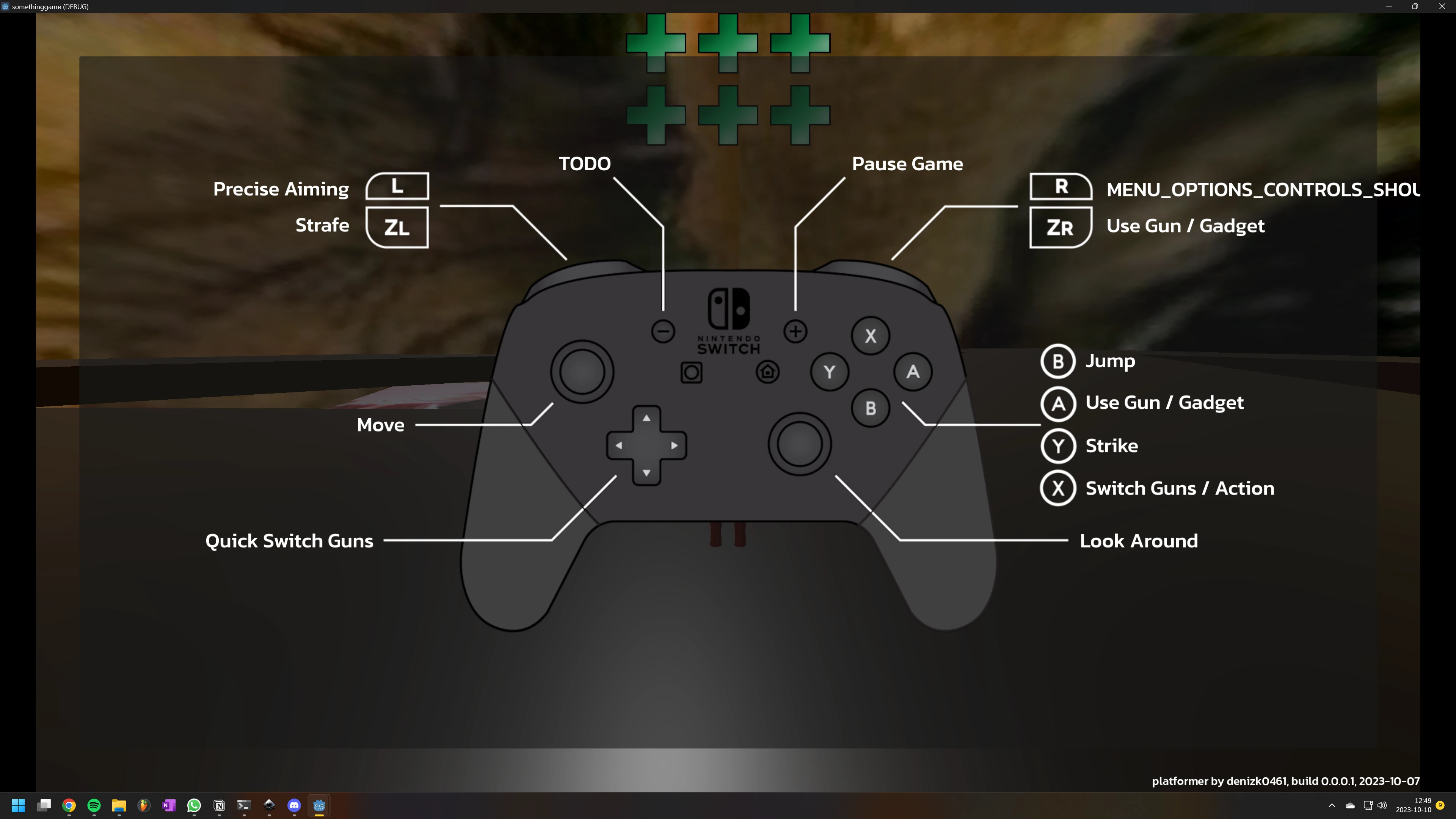 Controls screen displaying a Nintendo Switch Pro controller