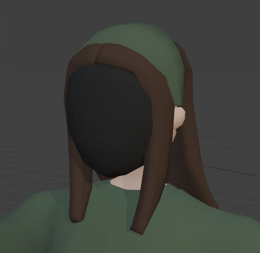 The old protagonist's head with green clothing and full-face mask