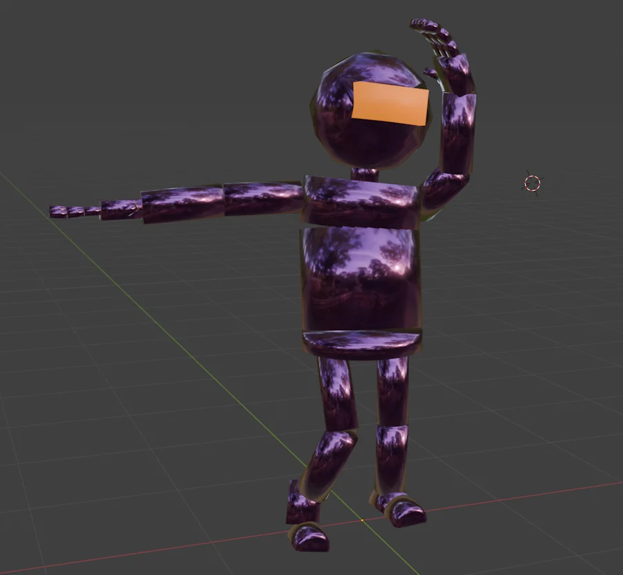 The previous purple protagonist with a shiny body in a seductive pose