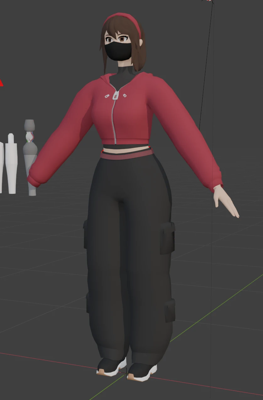 A full-body screenshot of Laura